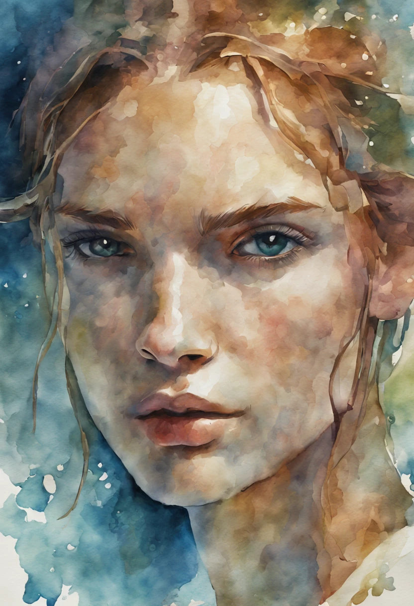 Water art work , Ocean head beautiful face, Aquarela, fundo branco, vibrancy of Aquarela wash, altamente detalhado, with sharp focus and smooth transitions. Griffiths Carne Bovina, Vadim Kashim, Carl Larsson, Pascal Blanche, proportion Aurea, master part, trending on CGSociety and Artstation, sem fundo, impressionante, algo que nem existe, Texturas, escamas iridescentes e luminescentes, impressionante beauty, pure perfection, Divine Presence, unforgettable beauty, impressionante, impressionante, volumetric light, Ter, raios, reflexos de cores vivas., sem antecedentes, cores vivas reflete, Aquarela, trending on ArtStation, foco nítido, Studio photo, detalhes intrincados, altamente detalhado, Directed by: Greg Rutkowski