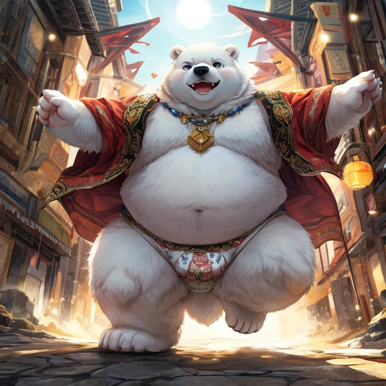 Obese, Overweight male, anthro, polar bear), facial scar, fluffy, hairy, red eyes, (by dramamine:1.4), tavern setting, drinking, drunk, happy, barstool, bar, bulge, BREAK
(detailed background), (high detail:1.2), film photography, RAW candid cinema, realistic, analog style, best quality, ultra realistic, 8k