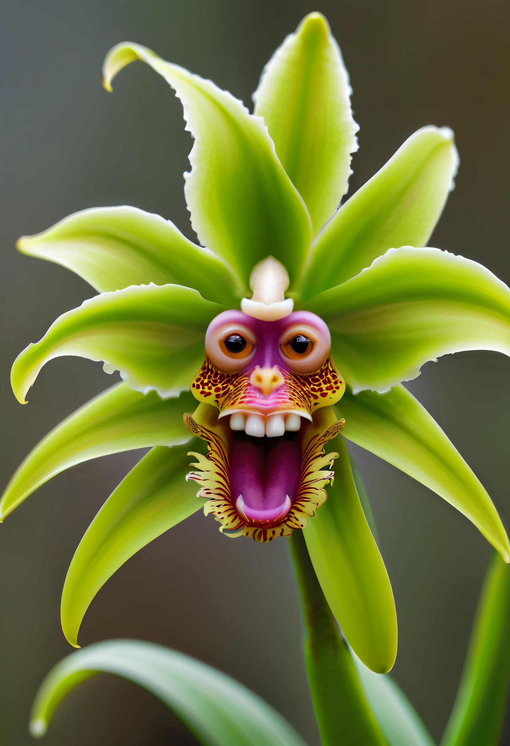 a magical plant,Monkey face dragon orchid