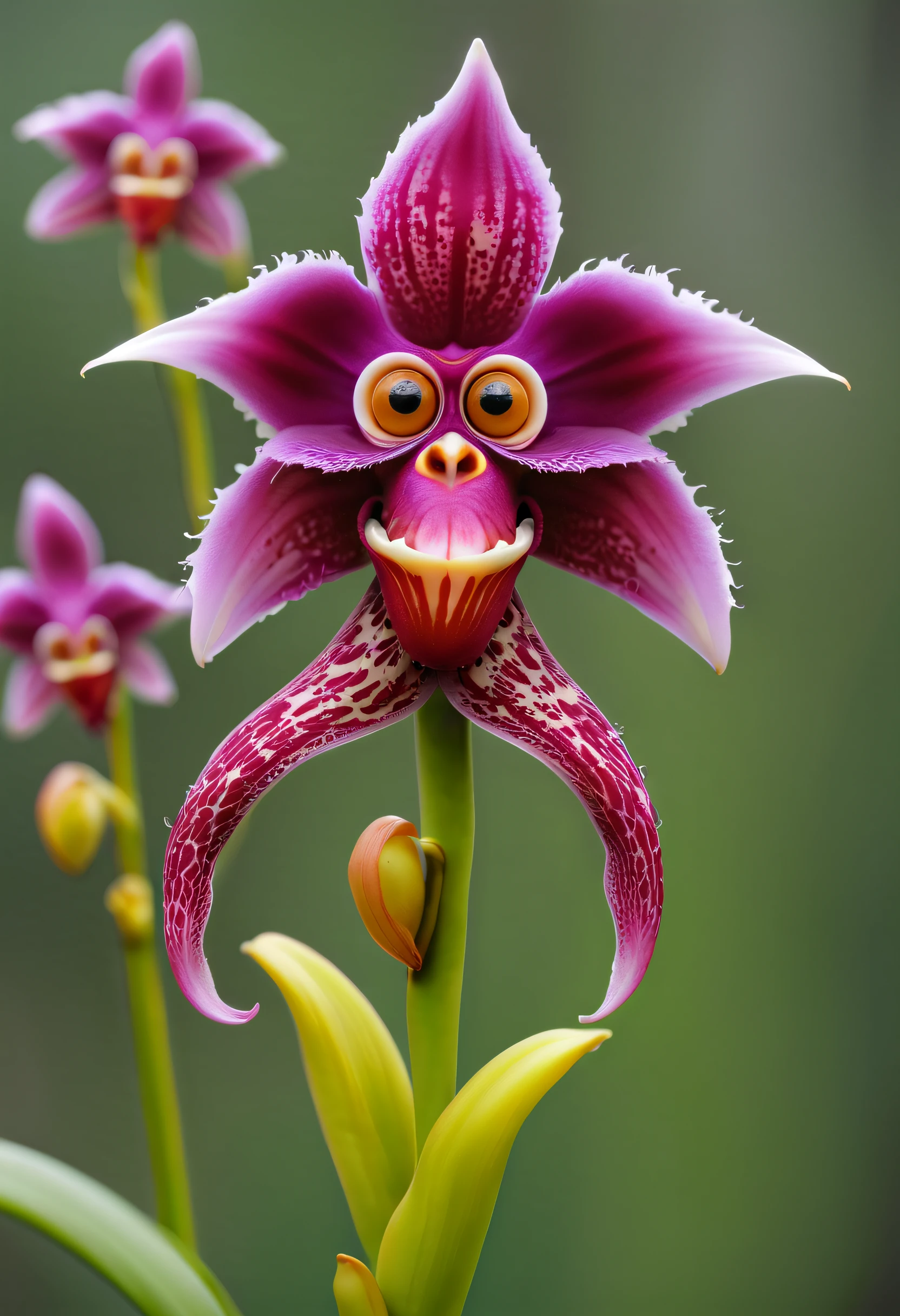 a magical plant,Monkey face dragon orchid
