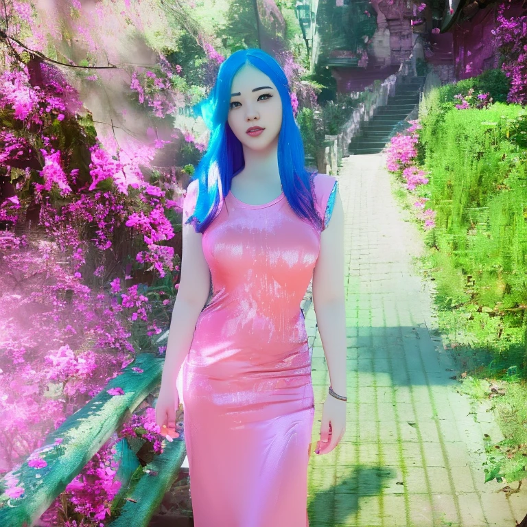 [Jinx League of Legends], JinxLol, masutepiece, (Best Quality: 1.2), (High resolution), (of the highest quality), (8K, 4K, Convoluted), (full bodyesbian), Short pink