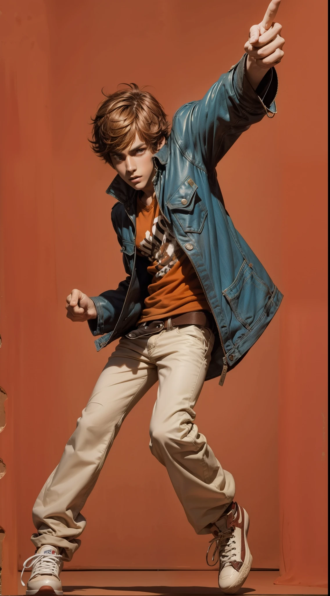 Scott pilgrim, realistic tall handsome teenage, highchooler, brown hair, perfect face,Perfect brown eye, perfect shoes