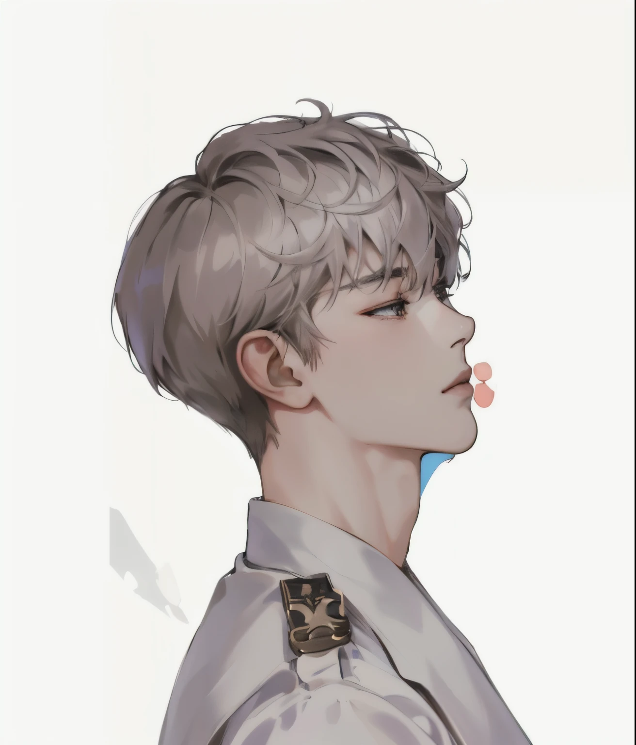 There was also a drawing of a woman with short hair., park Jimin, portrait of kpop idol, 2D portrait, Inspired by Jeonseok Lee, inspired by Yanjun Cheng, Jimin, Inspired by Bian Shoumin, Side - portrait drawing profile., In Bowater's art style, nft portrait, Side profiles draw a portrait., Jimin\Grecian nose