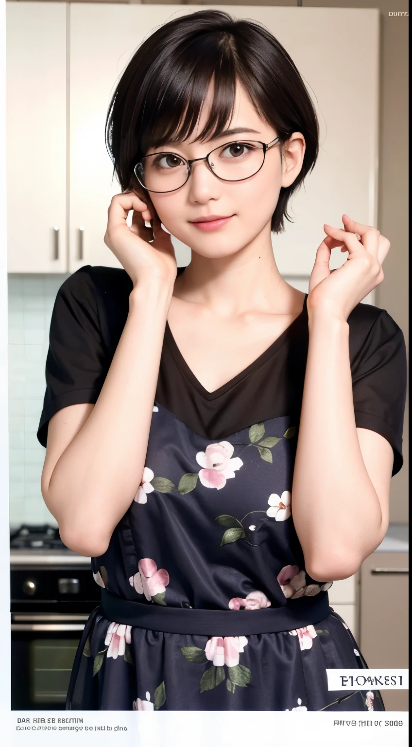 137
(a 20 yo woman,Making bread), (A hyper-realistic), (high-level image quality), ((beautiful hairstyle 46)), ((short-hair:1.46)), (Gentle smile), (brest:1.46), (lipsticks), (Wearing glasses), (murky,wide,kitchin), (florals), (There is an oven)