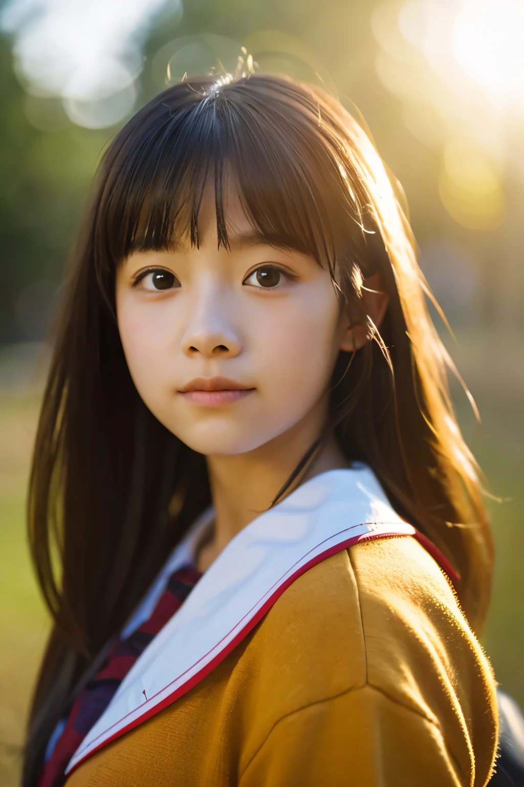 hi-school girl, 135 mm, depth of fields, Close up, Lens Flare