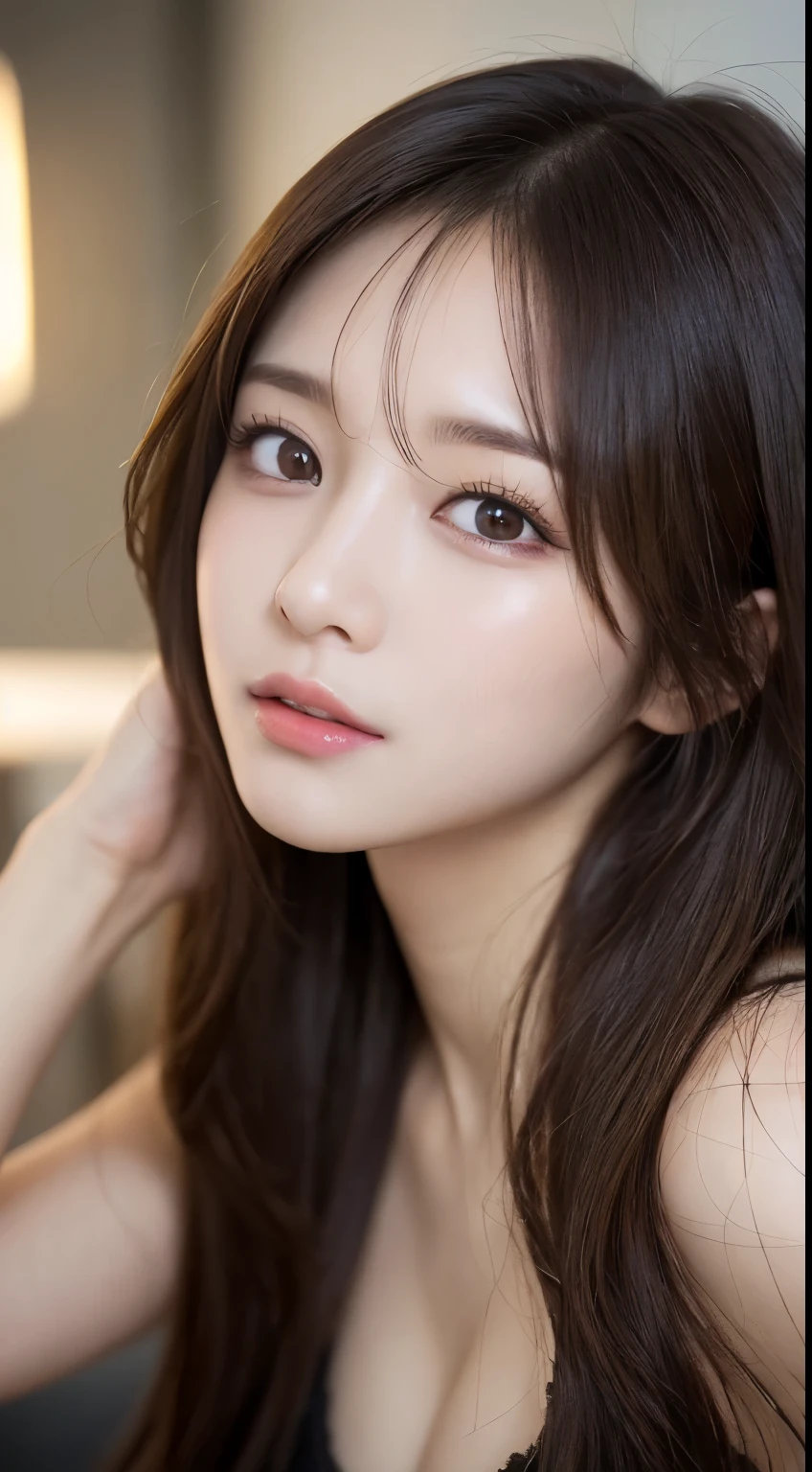 masutepiece, Best Quality, Illustration, Ultra-detailed, finely detail, hight resolution, 8K Wallpaper, Perfect dynamic composition, Beautiful detailed eyes , Hotel(Bet), Sexy face,Face feeling ecstasy,Face at the peak of sexual arousal,excited face from ,KPOP Idol Face,Raw photo