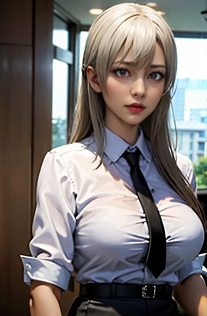 there is a woman in a white shirt and black skirt posing, a hyperrealistic schoolgirl, a hyperrealistic schoolgirl, Realistic Schoolgirl, Smooth Anime CG Art, photorealistic anime girl render, 2 b, 2b, seductive tifa lockhart portrait, Hyper realistic anime, in a white shirt, Seductive Anime Girl, [ 4 k photorealism ]!!