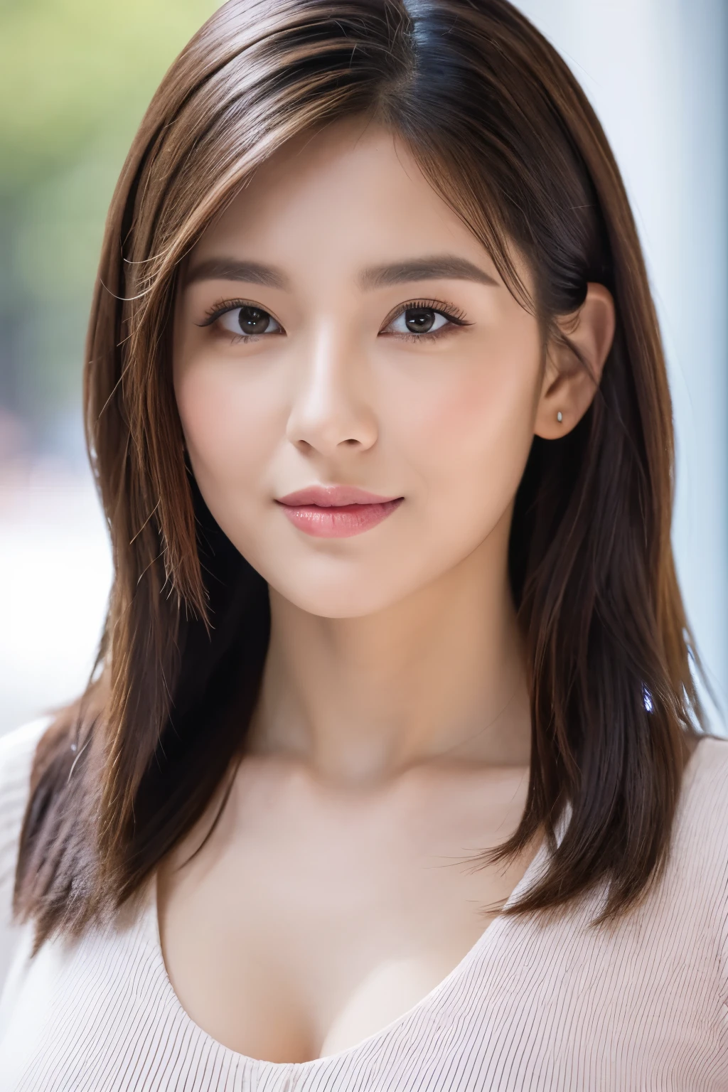 ((Brick wall、Realistic Light、highest quality、8k、masterpiece:1.3))、One Girl、smile、Slim Beauty:1.4、Brown haired、Grey knit shirt、Azuki bean long skirt、Thin silver necklace、Detailed eyes、Zoom out(16k, RAW Photos, highest quality, High resolution, ), (I can see a little bit of nipple swelling through my clothes.)High-definition RAW color photos, Professional photos, (Layered silhouette: 1.2), Complex patterns, , (Realistic, photoRealistic: 1.3), ( Japanese Girls), , Big breasts Very firm breasts、Non-sagging breasts、Showing cleavage。Too much exposure、(NSFW)Shine, (Detailed face: 1.2), (masterpiece: 1.5),Fine-grained beautiful skin, (cute:1.2), (sexy) (highest quality :1.2),((A girl, 1 girl : 1.3), solo, solo focus))、(One head according to human anatomy、Two Arms、Two Legs、Five Fingers)
「No deformed or unnatural body parts,A completely normal human body type」「A depiction of a woman that is faithful to human anatomy」、(A representation of a healthy, balanced and vibrant woman)