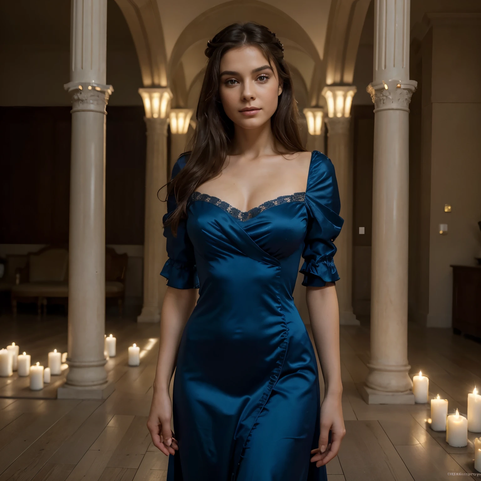 RAW, analogique, Nikon Z 85mm,((Best quality)), ((Masterpiece)), ((Realstic)),image vintage, Beautiful French woman, 18 ans, robe longue et moulante, robe pour le nouvel an, ((new year dress)), ((fancy gown)), Grand sourire avec des dents visibles, , (Rousseur:0.6), Intricate details, highly detailed, mise au point nette, professionnel, 8k, Rayons divins, hand model, Superbes yeux bleus, petite, high resolucion, Detailed facial features, High detail, mise au point nette, lisse, Extremely detailed, photo_\(ultra\), photoreallistic, Realstic, Post-traitement, max detail, roughness, real life, ultra realist, photorealism, 8k UHD, Lampe SEMHOUETTE, Visage russe, ((longues jambes))