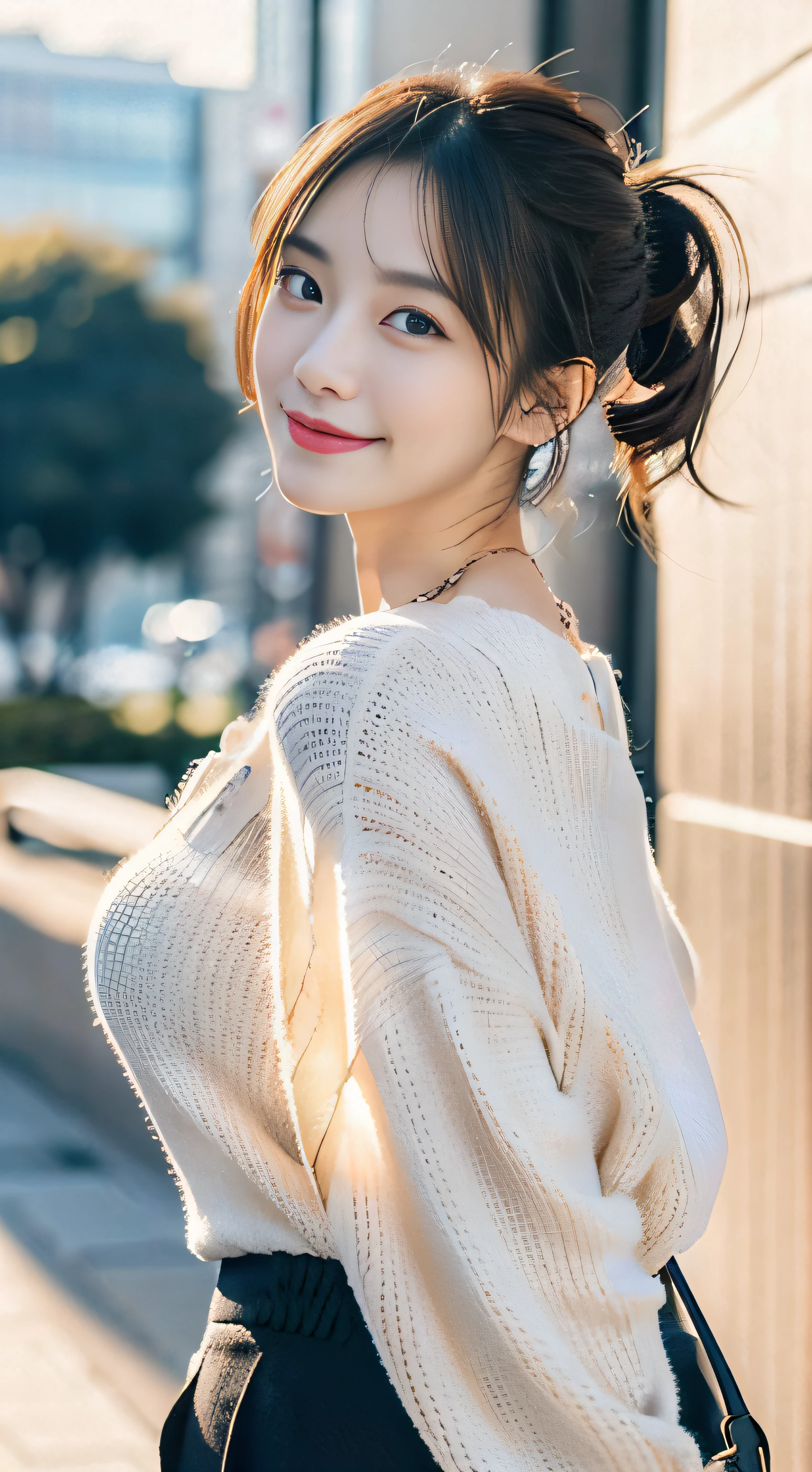 (32K,high detal,high detal,A high resolution,highdensity,独奏,Show on the:1.3),(realistic person,Live recording,詳細な目,A high resolution的眼睛,Fine Eye,The eyes look like they are alive,Beautiful dark blue eyes,fishing eye,詳細な唇,Crystal clear and fair skin,Detailed and realistic faces:1.3),(Japanese Ido,韓国アイドル,model in Japan,Korean model:1.2),(Red face,natural makeup,a necklace,?????? piercing:1.4)(White lace embellished shirt,red high heel pumps,wide pants,cardigan shirt,Business Casual Fashion:1.6),(Breasts in good shape:1.5),(Young but very beautiful and elegant Japanese16 years old beautiful girl,Cute black eyes,Smiling a little cold,Facing the rear,turning around,looking at the camera in,Fashion leader,business girl,soft skin,unforgettable eyes,Her eyes are so beautiful,fashionable business pants,Short low ponytail:1.6),(show your whole body,Show off your whole body fashion,:1.7)