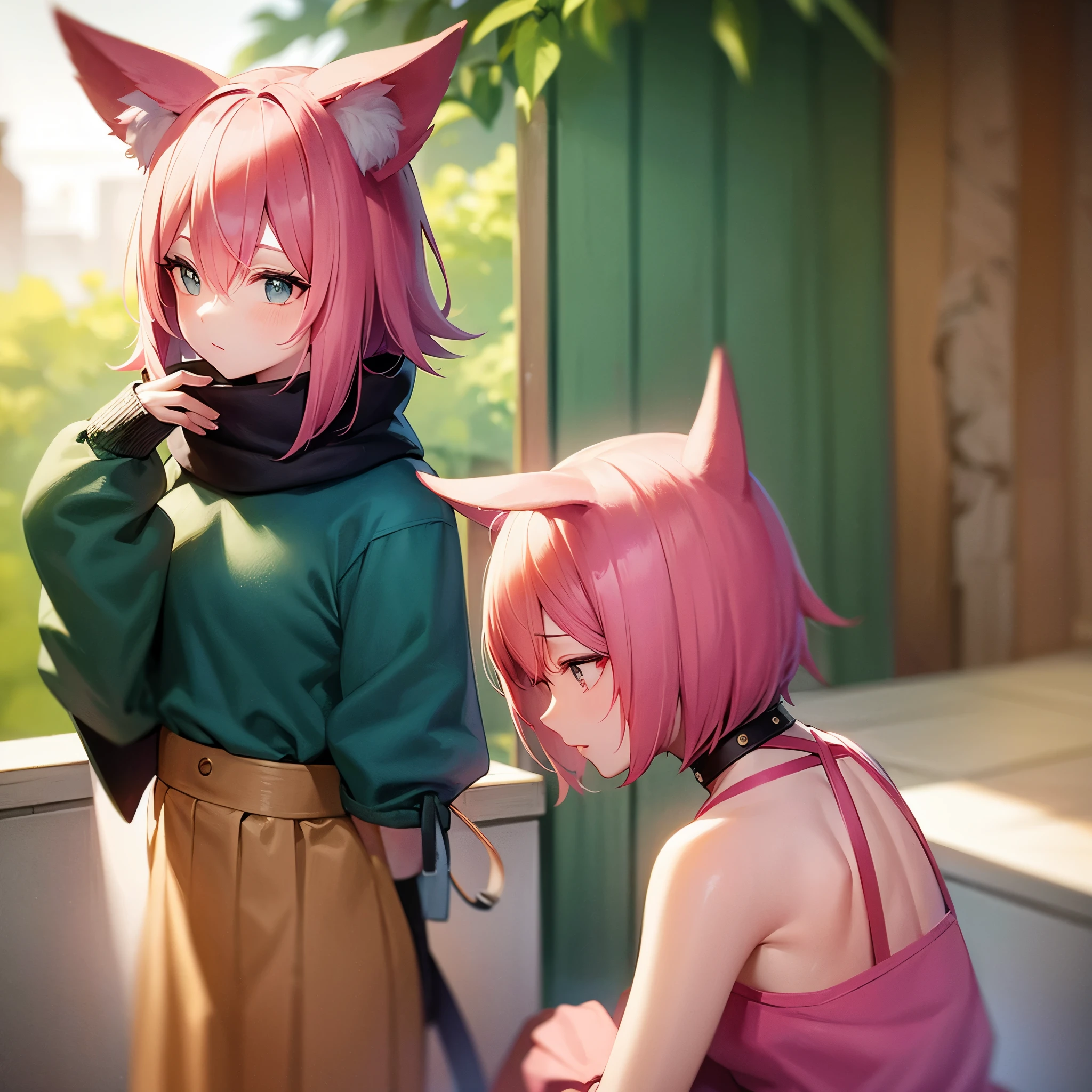 pink hair bob fur ears