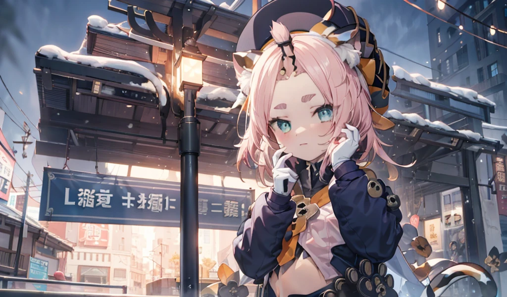 Anime girl with long pink hair and blue eyes standing in front of a street sign, cute anime catgirl, Anime visuals of a cute girl, Anime cute art style, 来自Girl Front, Cat ears anime girl, Popular topics on artstation pixiv, Cute Anime Girls, beautiful anime catgirl, finely detailled. Girl Front, Girl Front风格, Guys