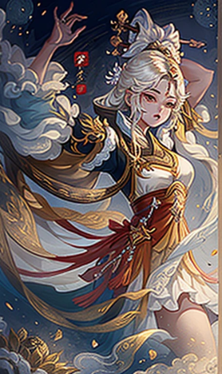 A girl, ancient Chinese costume, sunshine, clear face, clean white background, masterpiece, super detail, epic composition, ultra HD, high quality, extremely detailed, official art, uniform 8k wallpaper, super detail, 32k -- v 6