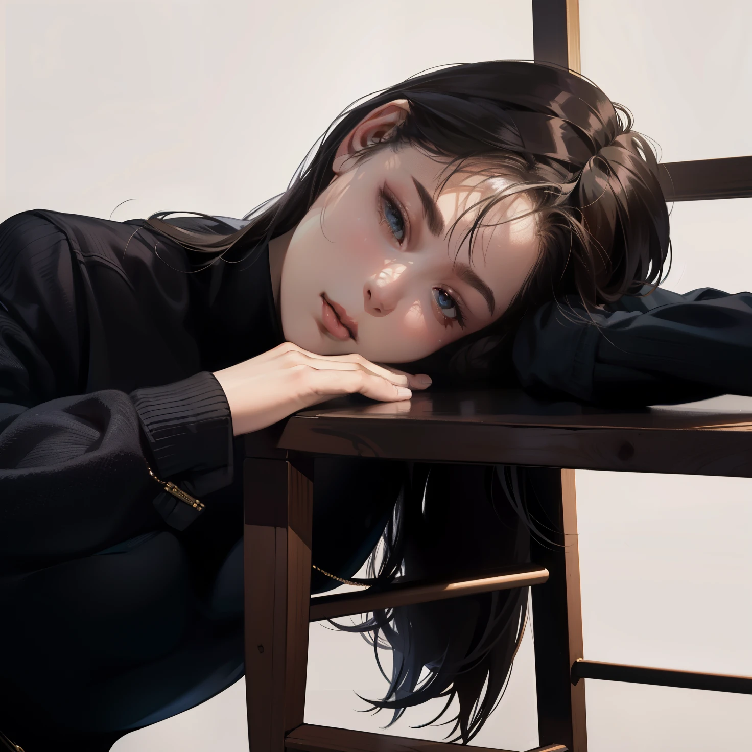 Masterpiece, high quality, best quality, HD, realistic, perfect lighting, detailed body, 1 woman.