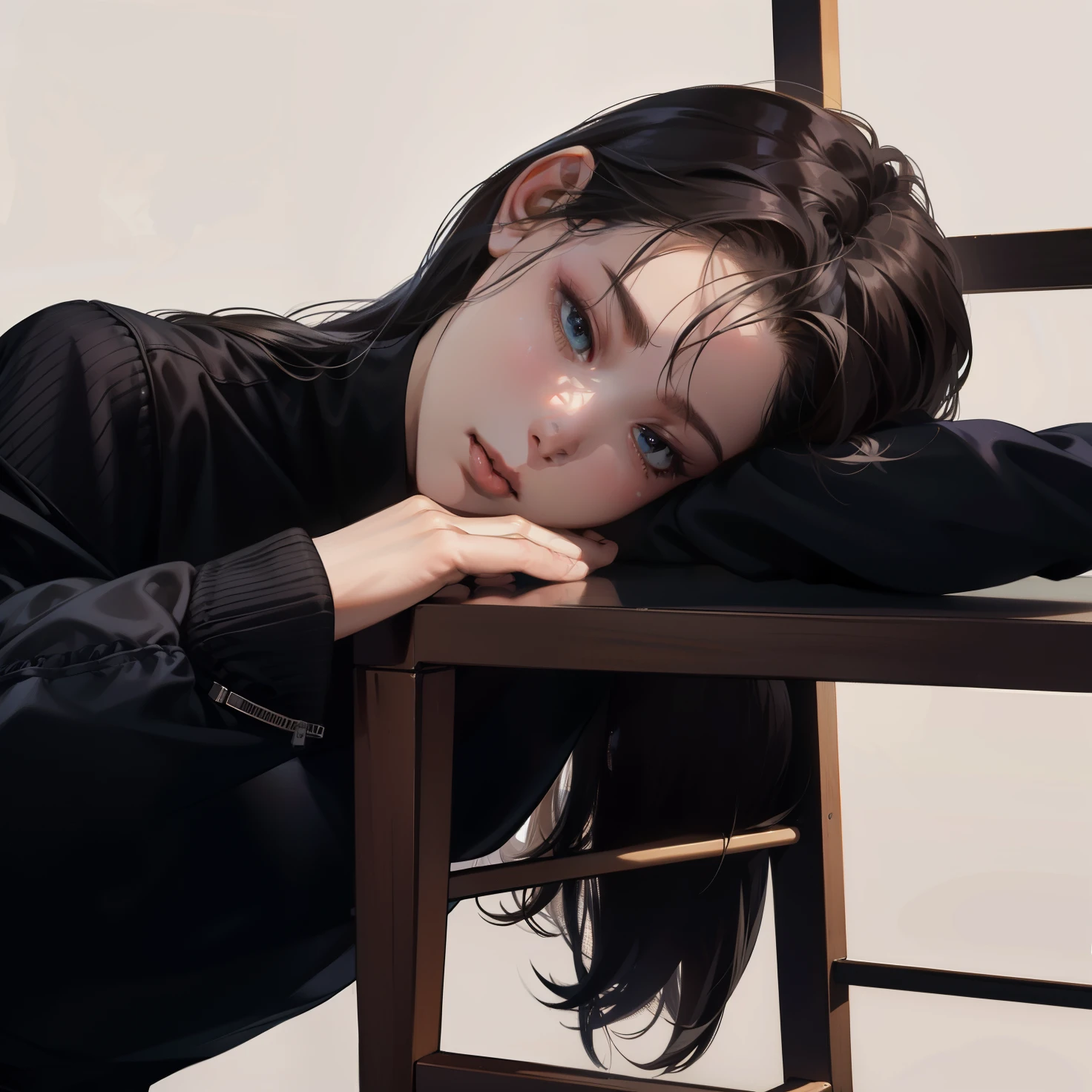 Masterpiece, high quality, best quality, HD, realistic, perfect lighting, detailed body, 1 woman.