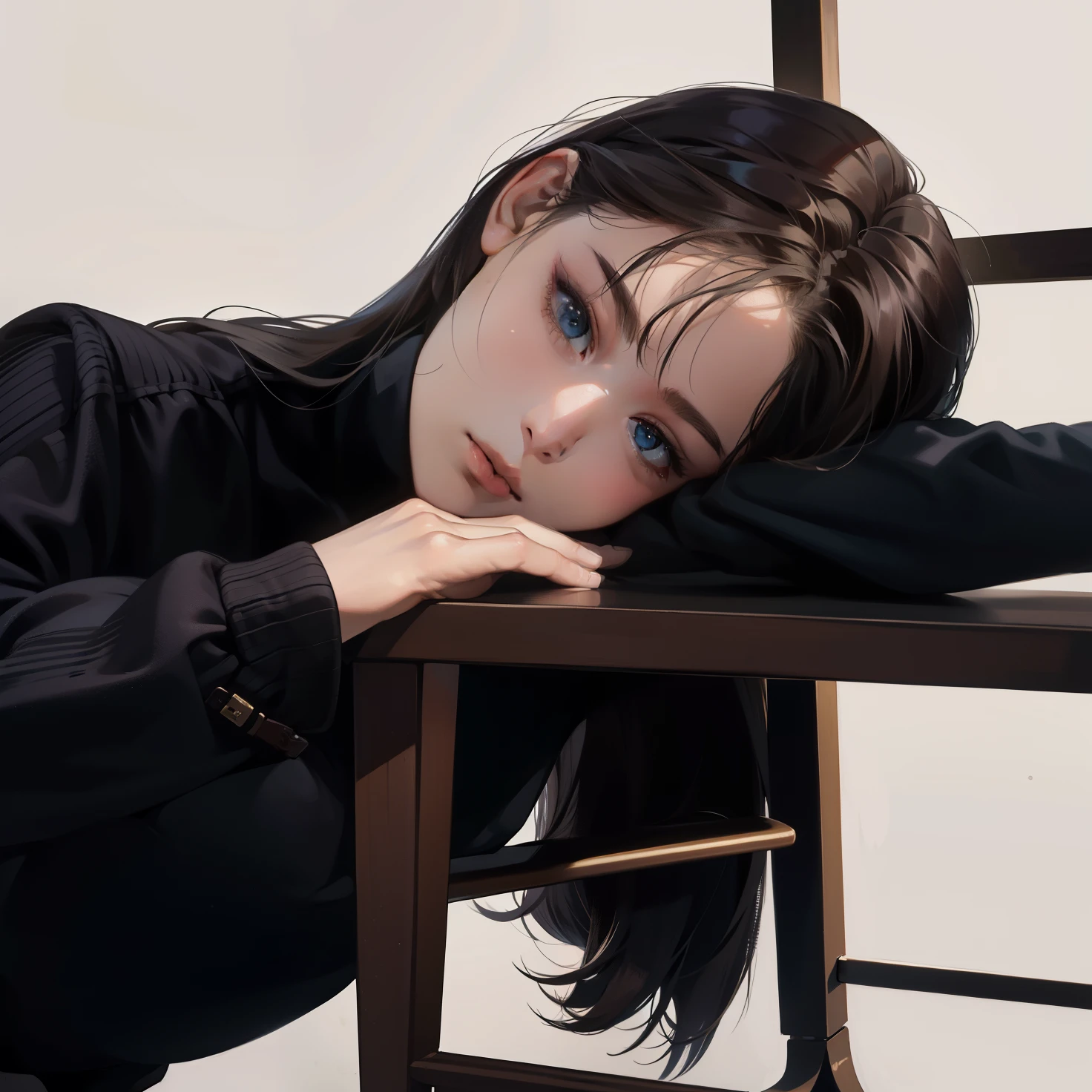 Masterpiece, high quality, best quality, HD, realistic, perfect lighting, detailed body, 1 woman.