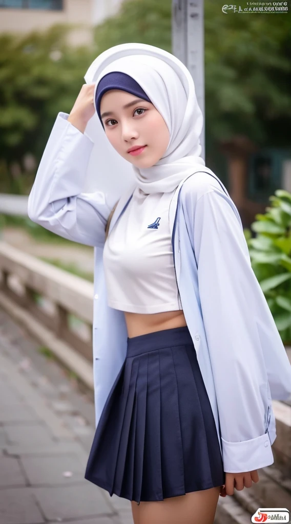 RAW, Best quality, high resolution, masterpiece: 1.3), Beautiful young indonesian girl, wearing hijab, big , sex pose, squat sitting showing vagina, open legs showing vagina, porn, creamy vagina, dildo on vagina, on a top,  ((senior high school clothes)), orgasm, highres, 4k, HDR, 1girl, realistic, big breasts, wearing hijab, ((whole body)) turning away facial at viewer, closeup, school building background.