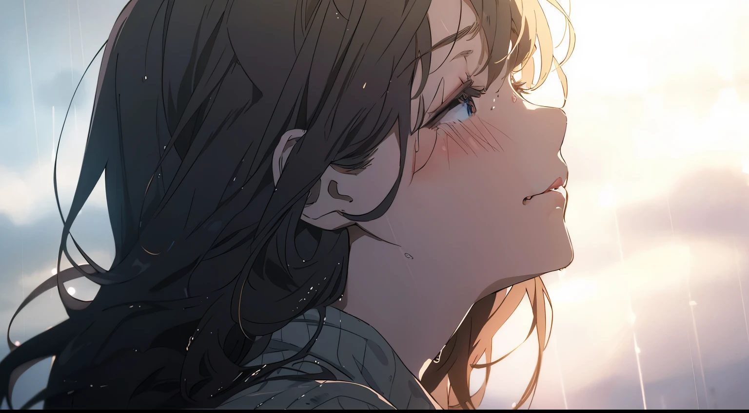 Closed pupils、Close your mouth too、sad look
