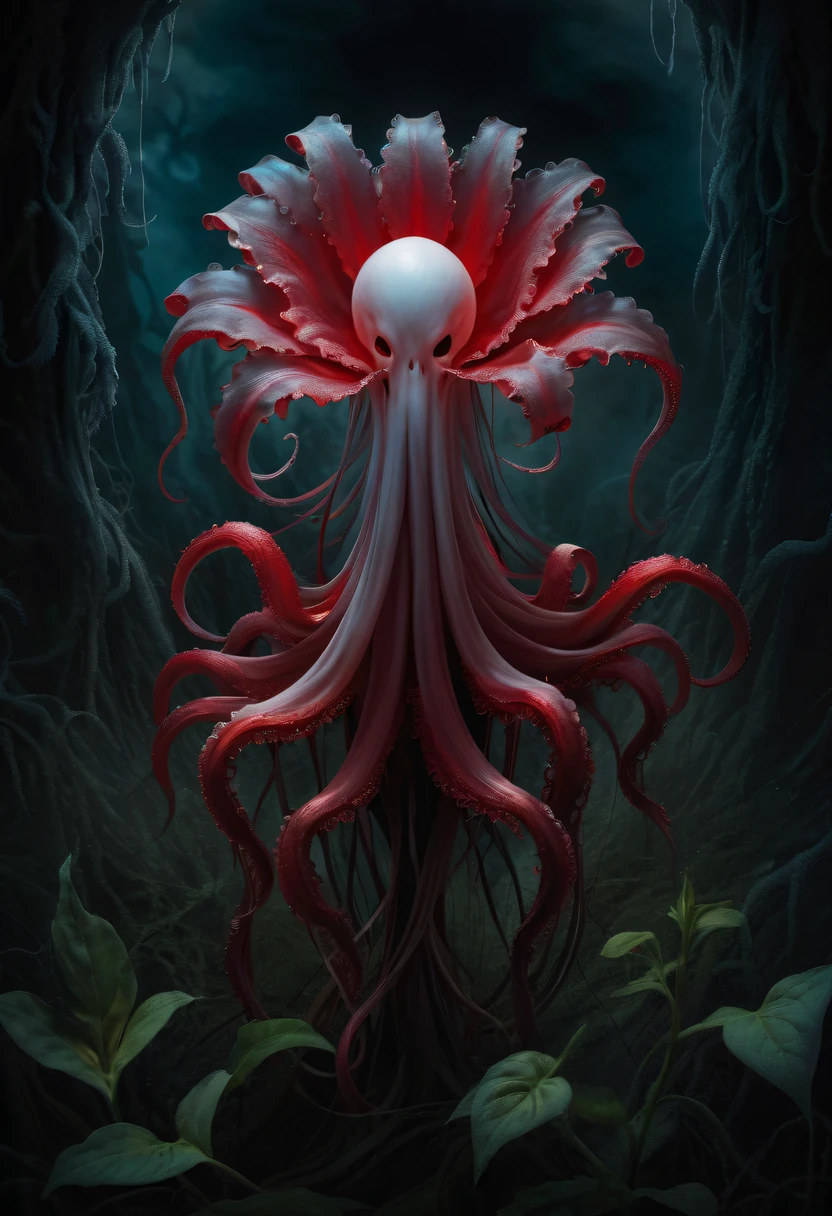arteries of the ocean,flowing blood vessels,Eyes that reflect the starry sky,Cthulhu