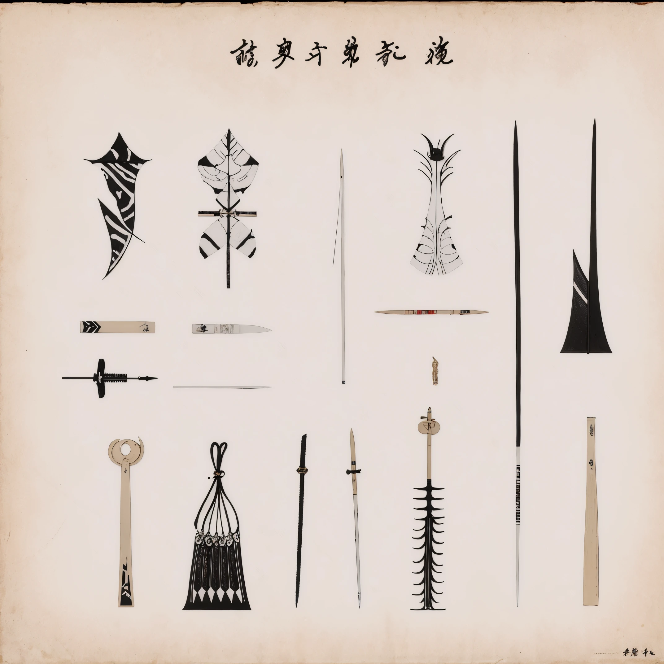 Please help me generate a logo。
There is a shield in the middle。
The three weapons, spears, staffs, and swords are placed crosswise at the back. They require black and white line drawings.。