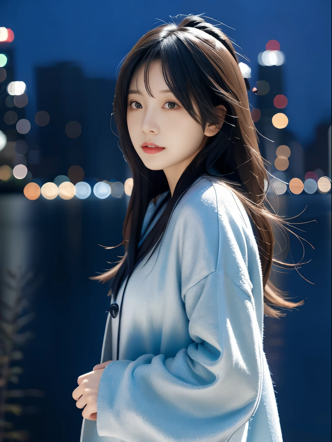 穿着女仆装坐在长凳上of anime girls,The background is a city, best anime 4k konachan wallpapers, finely detailled. Girl Front, sh, from Girl Front, From《Azur route》videogame, nightcore, azur lane style, Cute anime waifu wearing beautiful clothes, perfect white hair girl, of anime girls, smooth anime cg art