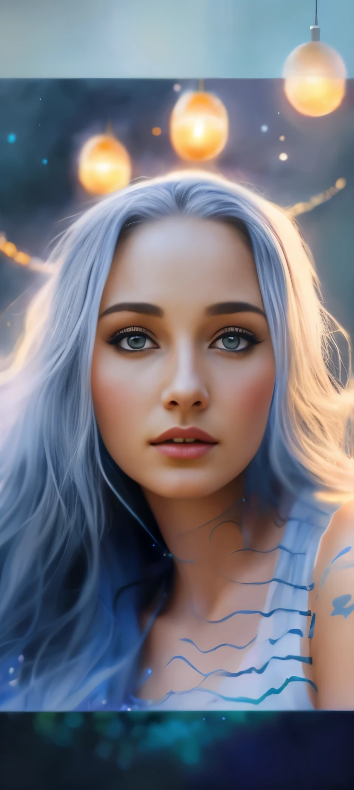 Arafed is a blue-eyed blonde with a dragon head and a white dress., the dragon girl portrait, graphic artist magali villeneuve, realistic fantasy illustration, fantasy art portrait, inspired by Magali Villeneuve, magali villeneuve', Portrait of a Dragon, hyperrealistic fantasy art, fantasy portrait art, Detailed matte fantasy portrait, fantasy portrait, beautiful fantasy art portrait