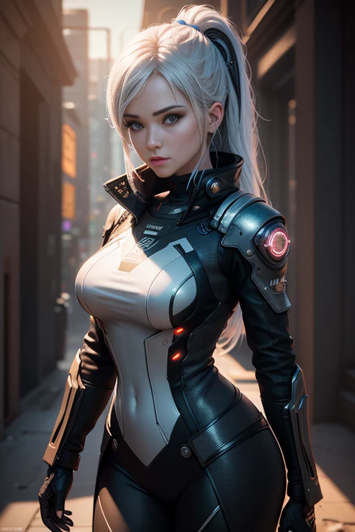 ((Best quality)), ((masterpiece)), (detailed:1.4), 3D, an image of a beautiful cyberpunk female,HDR (High Dynamic Range),Ray Tracing,NVIDIA RTX,Super-Resolution,Unreal 5,Subsurface scattering,PBR Texturing,Post-processing,Anisotropic Filtering,Depth-of-field,Maximum clarity and sharpness,Multi-layered textures,Albedo and Specular maps,Surface shading,Accurate simulation of light-material interaction,Perfect proportions,Octane Render,Two-tone lighting,Wide aperture,Low ISO,White balance,Rule of thirds,8K RAW,