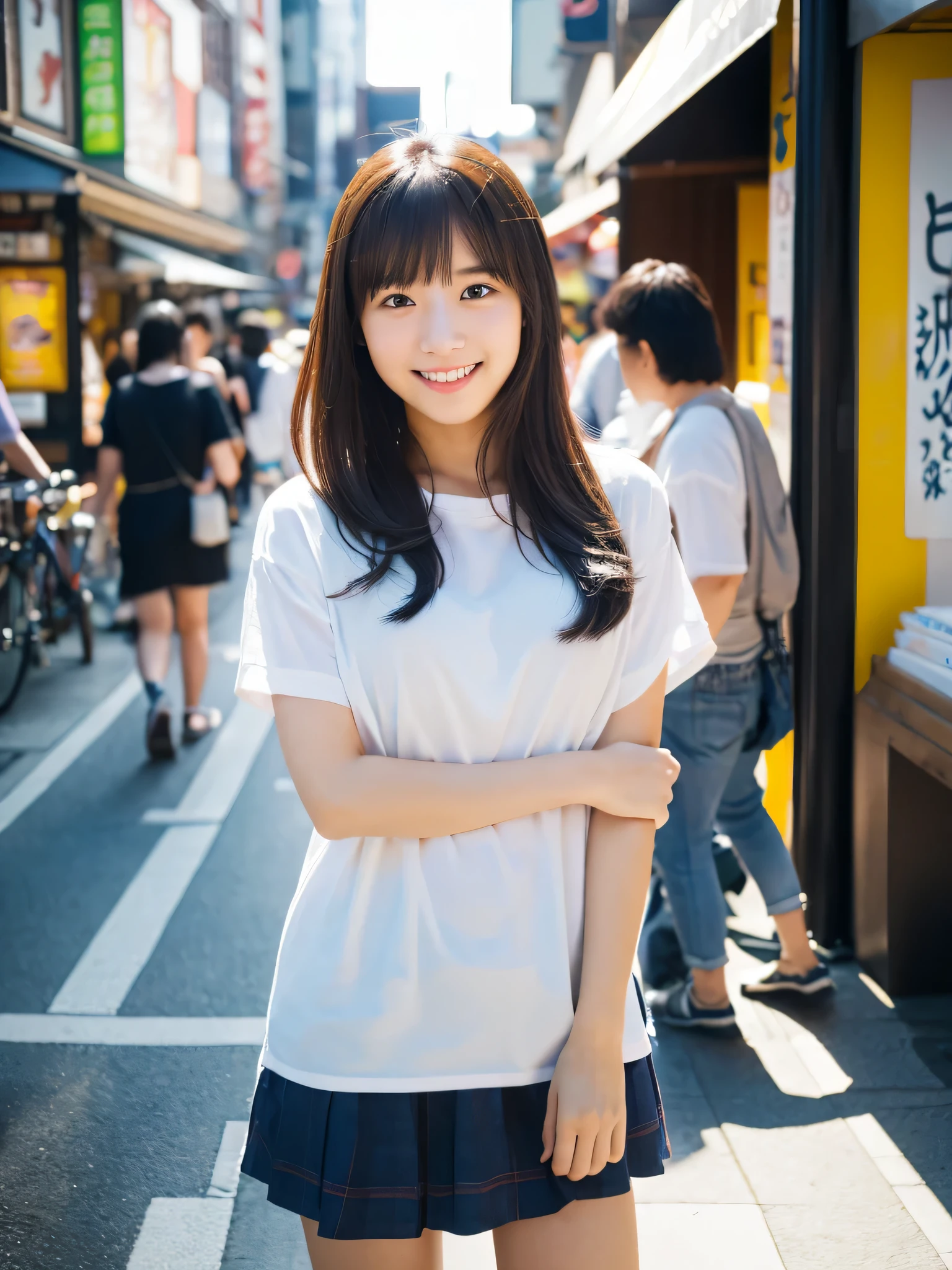 ultra best quality、masterpiece、超hight resolution、depth of fields、(Photorealsitic:1.4)、(awardwinning photo、信じられないほどのmasterpiece:1.3) 、Raw photography、the golden ratio、the Extremely Detailed CG Unity 8K Wallpapers、Detailed and complex、Original、hight resolution、Raw foto、(perfect body type)、Detailed and complex、Digital SLR、softlighting、(background person blur:1.1)、SIGMA 85 mm F/1.4、50mm Lenac lighting、nffsw、hyper realstic、Color Grade、dynamicposes、portlate、独奏、girl with、Super beauty、(緑のワンピース水着を着たgirl with:1.5)、(Full body like:1.2)、japanese bodybian、独奏)、thighs gap、A smile:1.4、University、cute little女子高生、short-cut、Detailed Realistic、Skin Texture、(realistic human skin texture)、Front view View viewer、natural soft light、Daytime、in a street、deep-shadows、cute little、21 years old BREAK、
a street、The state of the store、akihabara、Shinjuku、with no people、(akihabara:1.2)