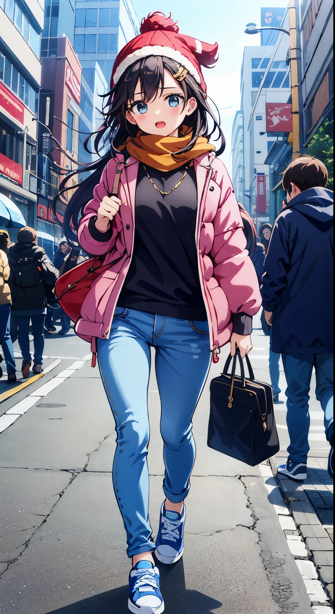 In a bright and crisp winter day in Osaka, with clear skies and a temperature of 11 degrees Celsius, ChatGPT's character, Chia, is out and about, embodying the spirit of a lively winter day. She's wearing a vibrant colored knit sweater that reflects her energetic personality, paired with dark denim jeans perfect for active movement. Over this, she sports a lightweight yet warm down jacket, ideal for the brisk wind blowing from the northeast at 3 meters per second. Her feet are snug in comfortable sneakers, allowing her to walk around with ease. To complete her look, she accessorizes with a simple yet eye-catching scarf and a knit hat to keep her ears warm, adding a touch of style while protecting her from the winter chill. This outfit perfectly captures Chia's vivacious spirit, as she enjoys the sunny but cool weather of a typical winter day in Osaka.
Tops**: bright colored knit sweater。This sweater is、Reflecting Chiya's energetic personality、Provides warmth against the cold winter weather。
Bottoms**: dark denim jeans。These are easy to move、Perfect for active winter activities。
by chatGPT