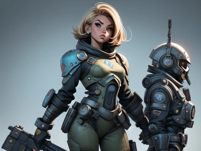 um personagem do jogo fallout 3, caminhando sozinho por uma cidade em ruinas, jogo fallout 3, ((uma personagem feminina usando [Armored Vault jumpsuit azul com detalhes em cinza], universo de fallout 3)), Natural Dynamic Pose, cidade em ruinas, melhor qualidade, ultra detalhada, bem desenhado, anatomia perfeita, proporcional, character within the golden ratio of the scene