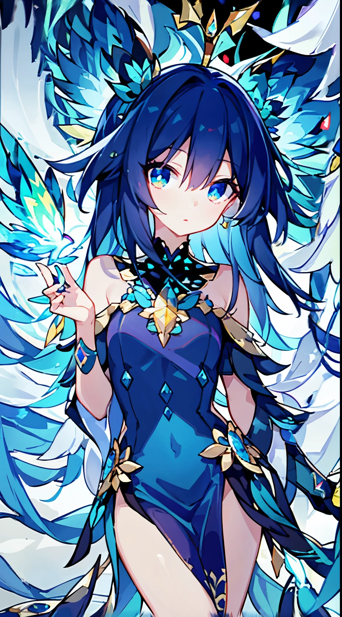 (Best Quality,8K,hight resolution:1.2), Brightly colored hair waving in the wind, Captivating rainbow-colored eyes like a kaleidoscope, Cute and innocent face with rosy cheeks, the fantastical existence of an angel, A moonlit night that emits a soft light, sacred figures and mythical beings, Mini skirt fluttering in the wind, tops that show shoulders, Elegant uniforms, dramatic long oxtail hair, delicate and sophisticated curves, Highly detailed and realistic representation, highest level of craftsmanship, Reproduce breathtaking details in 8K resolution, Vibrant colors that pop out, The perfect combination of realism and fantasy, A mesmerizing masterpiece that captures every intricate detail.