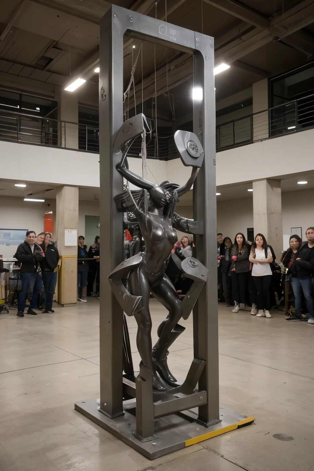 I made an abstract installation sculpture out of steel and concrete. In addition to its artistry, the sculpture is also functional and can be interacted with. Through ingenious design, the audience can participate and change the shape or movement of the sculpture, it a dynamic and interactive work of art. This functional design aims to create a richer and more engaging art experience.