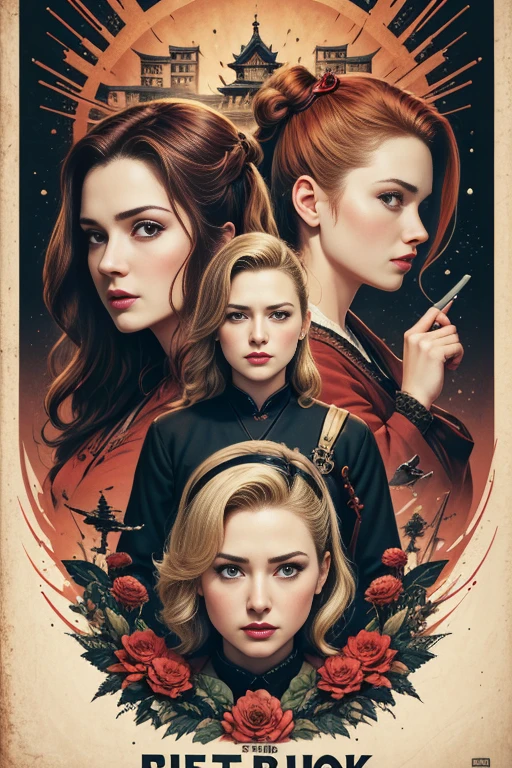 (masutepiece, Best Quality), Alexandra Breckenridge、8K Wallpaper, Highly detailed, poster for, krampus, Vintageホラー, 1940's, クリスマスホラースリラー映画のposter for, Bauhaus, shapes, lines, Abstract, propaganda, Gothic, 映画poster for, Vintage,