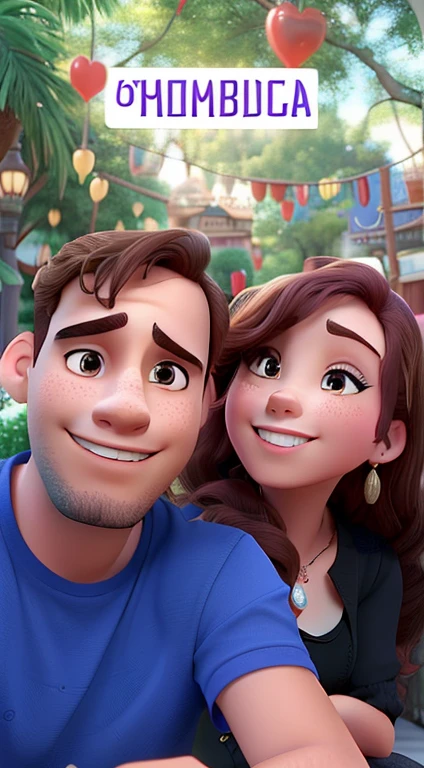 A man and a woman who are Disney-style lovers listen, alta qualidade, melhor qualidade
