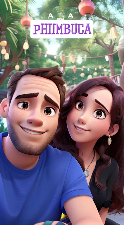 A man and a woman who are Disney-style lovers listen, alta qualidade, melhor qualidade