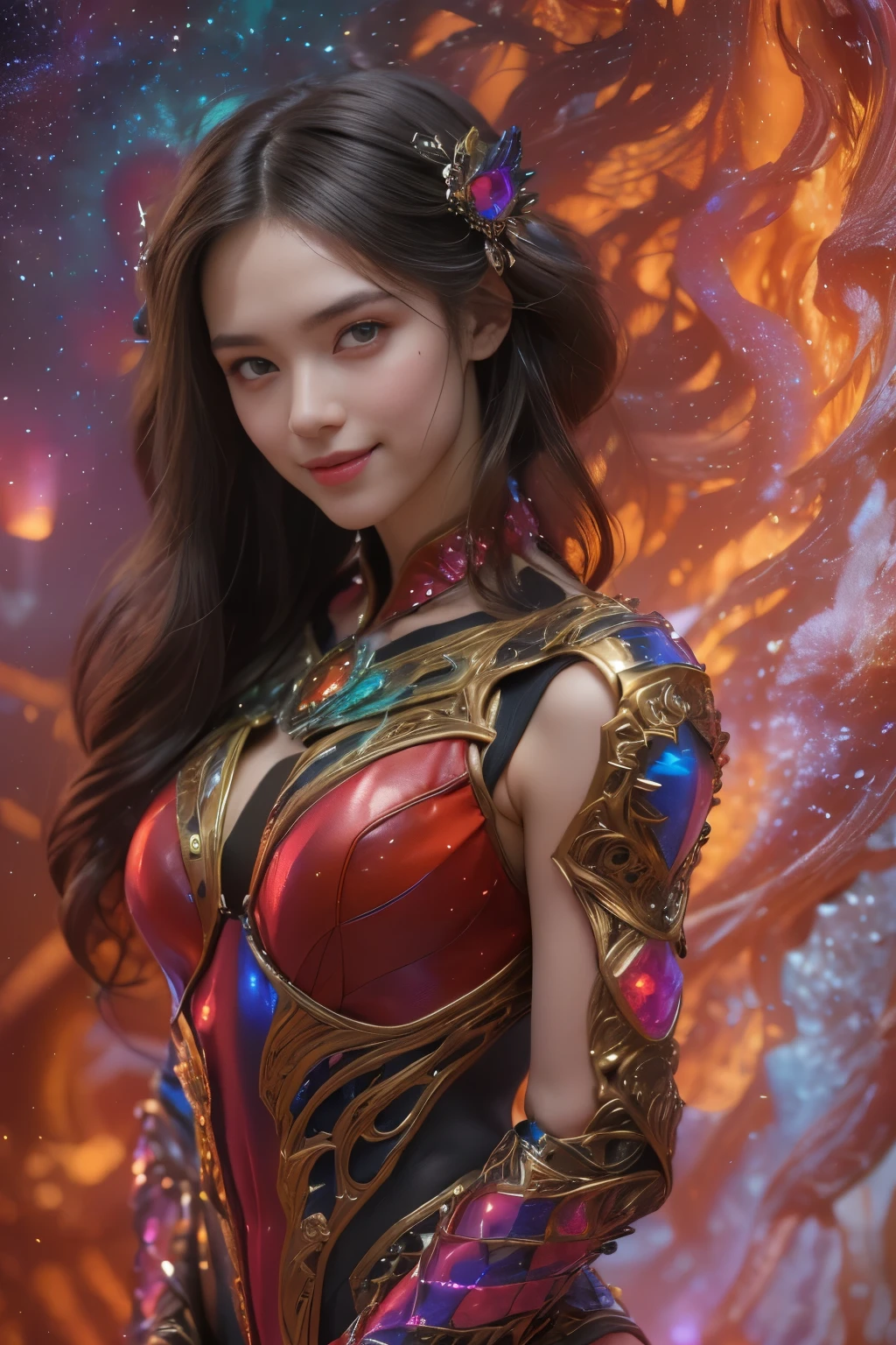 (Two beautiful age italian girls:1.6), Close friends, (They are hugging each other:1.2), Kiss her cheek or chest,(Detailed iridescent bodysuit with beautiful fractal or marble design:1.5), Incredible and spectacular scenes, ((High quality)), ((Detailed)), ((Fantasy)), Blue Plasma Brain, Green Plasma Body, Showing her armpits, beutiful breast, obscenity, (Lewd smile:1.2), coarse, Obscene, (Immoral:1.2), Lachish, (small breasts with beautiful raised pink areolas,,,:1.5), (Cameltoe), (Expression of ecstasy:1.2), Photorealistic, Official art, Unity 8K Wall , 8K Portrait, Best Quality, Very high resolution, (Incredibly beautiful nature background:1.6), (18 years old:1.5), (Sexy and glamorous:1.1), (A coquettish expression:1.6), (seductively smiling:1.6), (erotic posing:1.9), (Model Posing:1.8), Beautiful seductive face, Portrait, (Thick eyebrows:1.4), (Big scarlet eyes:1.6), Beautiful eyes with fine symmetry, (Ultra detailed eyes:1.4),(Highly detailed face and eyes:1.7), (High-resolution red-eye:1.8), Intimate face, (ultra detailed skin texture:1.4), White skin, pale skin, Perfect Anatomy, Thin, (Beautiful toned body:1.5), Highly detailed hair, (Moist skin:1.2), No makeup, (dark circles:1.1), Good anatomy, Focus Face, good-looking, (Emilia Clark:0.6) (Emma watson:0.3),(Jennifer Connelly:0.4), Elegant face, Nice, (A delicately crafted necklace is wrapped around her neck...), (Bioluminescence with brilliant brilliance:1.4), (Luminous magic circle:1.5), Ruins of an ancient castle, Shining majestic cloud masses and sky, lightning bolt, Epic Realistic, (Greg Rutkowski:0.8), (teal and orange:0.4), (Art Station:1.5), Cinematic, (NSFW:1.2), Hyper Detailed, Dramatic light, (Intricate details:1.1), Beautiful black hair, (Wearing a gauntlet with a dense and very beautiful design decorated with jewels:1.1), Small chest, Galaxy, (nebulas:1.6), The Dark Knight, Fully armored body focus