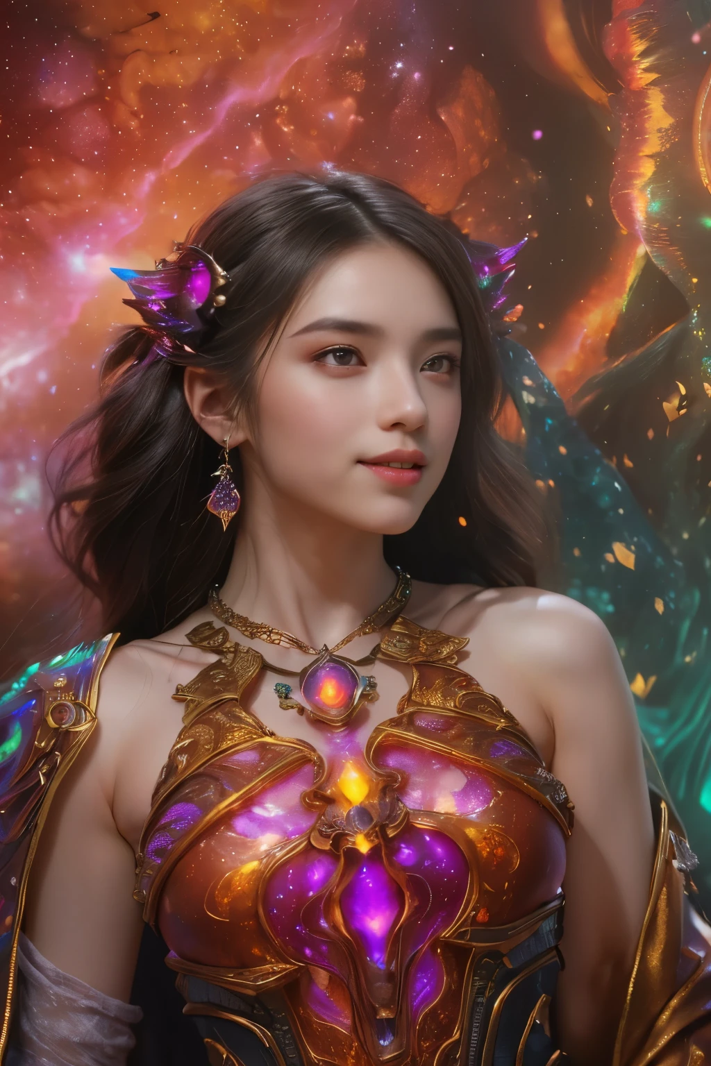 (Two beautiful age Italian girls:1.6), Close friends, (They are hugging each other:1.2), Kiss her cheek or chest,(Detailed iridescent bodysuit with beautiful fractal or marble design:1.5), Incredible and spectacular scenes, ((High quality)), ((Detailed)), ((Fantasy)), Blue Plasma Brain, Green Plasma Body, Showing her armpits, beあutiful breast, obscenity, (Lewd smile:1.2), coarse, Obscene, (Immoral:1.2), Lachish, (small breasts with beautiful raised pink areolas:1.5), (Cameltoe), (Expression of ecstasy:1.2), Photorealistic, Official art, Unity 8K Wall , 8K Portrait, Best Quality, Very high resolution, (Incredibly beautiful nature background:1.6), (18 years old:1.5), (Sexy and glamorous:1.1), (A coquettish expression:1.6), (seductively smiling:1.6), (erotic posing:1.9), (Model Posing:1.8), Beautiful seductive face, Portrait, (Thick eyebrows:1.4), (Big scarlet eyes:1.6), Beautiful eyes with fine symmetry, (Ultra detailed eyes:1.4),(Highly detailed face and eyes:1.7), (High-resolution red-eye:1.8), Intimate face, (ultra detailed skin texture:1.4), White skin, pale skin, Perfect Anatomy, Thin, (Beautiful toned body:1.5), Highly detailed hair, (Moist skin:1.2), No makeup, (dark circles:1.1), Good anatomy, Focus Face, good-looking, (Emilia Clark:0.6) (Emma watson:0.3),(Jennifer Connelly:0.4), Elegant face, Nice, (A delicately crafted necklace is wrapped around her neck), (Bioluminescence with brilliant brilliance:1.4), (Luminous magic circle:1.5), Ruins of an ancient castle, Shining majestic cloud masses and sky, lightning bolt, Epic Realistic, (Greg Rutkowski:0.8), (teal and orange:0.4), (Art Station:1.5), Cinematic, (NSFW:1.2), Hyper Detailed, Dramatic light, (Intricate details:1.1), Beautiful black hair, (Wearing a gauntlet with a dense and very beautiful design decorated with jewels:1.1), Small chest, Galaxy, (nebulas:1.6), The Dark Knight, Fully armored body focus