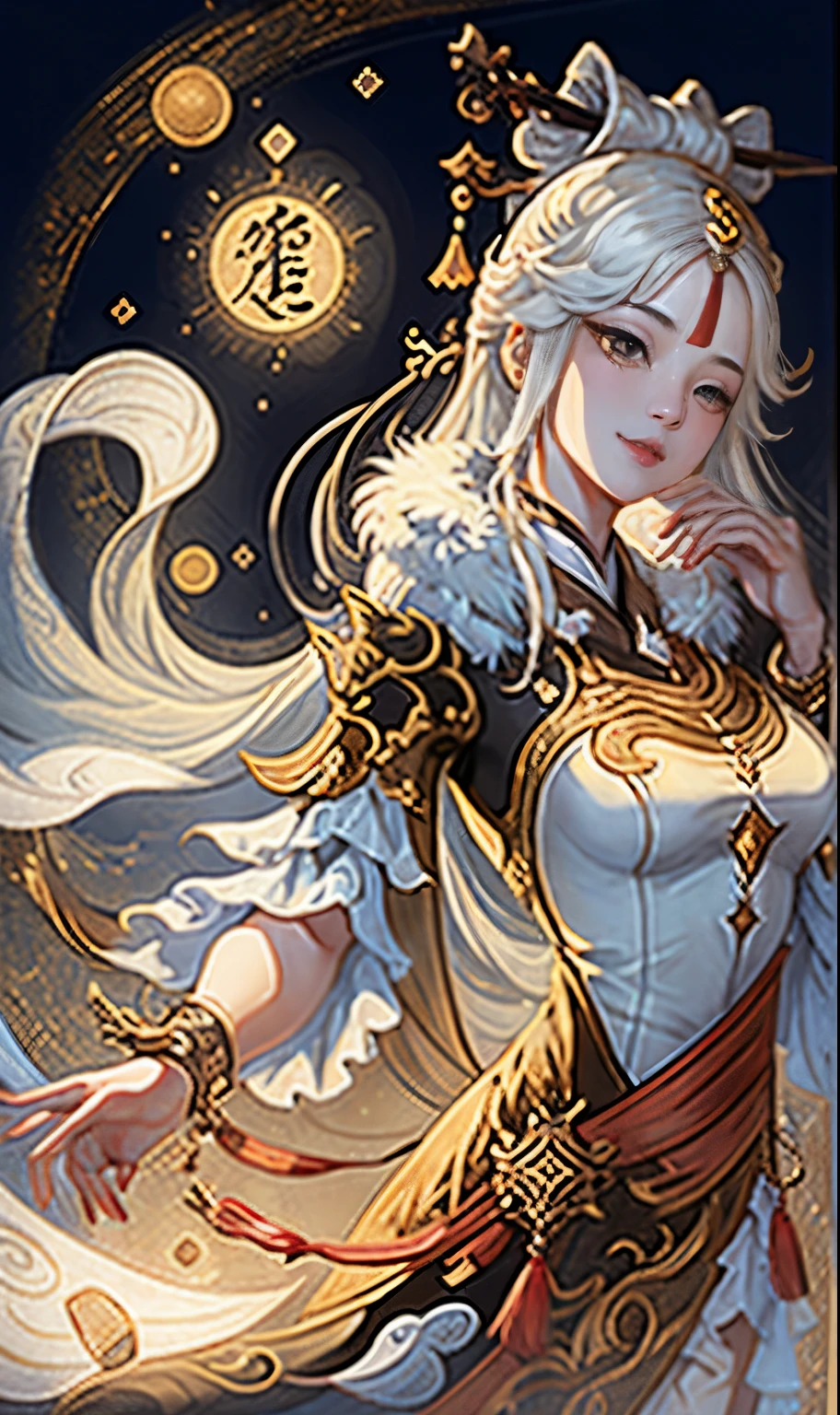 A girl, ancient Chinese costume, sunshine, clear face, clean white background, masterpiece, super detail, epic composition, ultra HD, high quality, extremely detailed, official art, uniform 8k wallpaper, super detail, 32k -- v 6