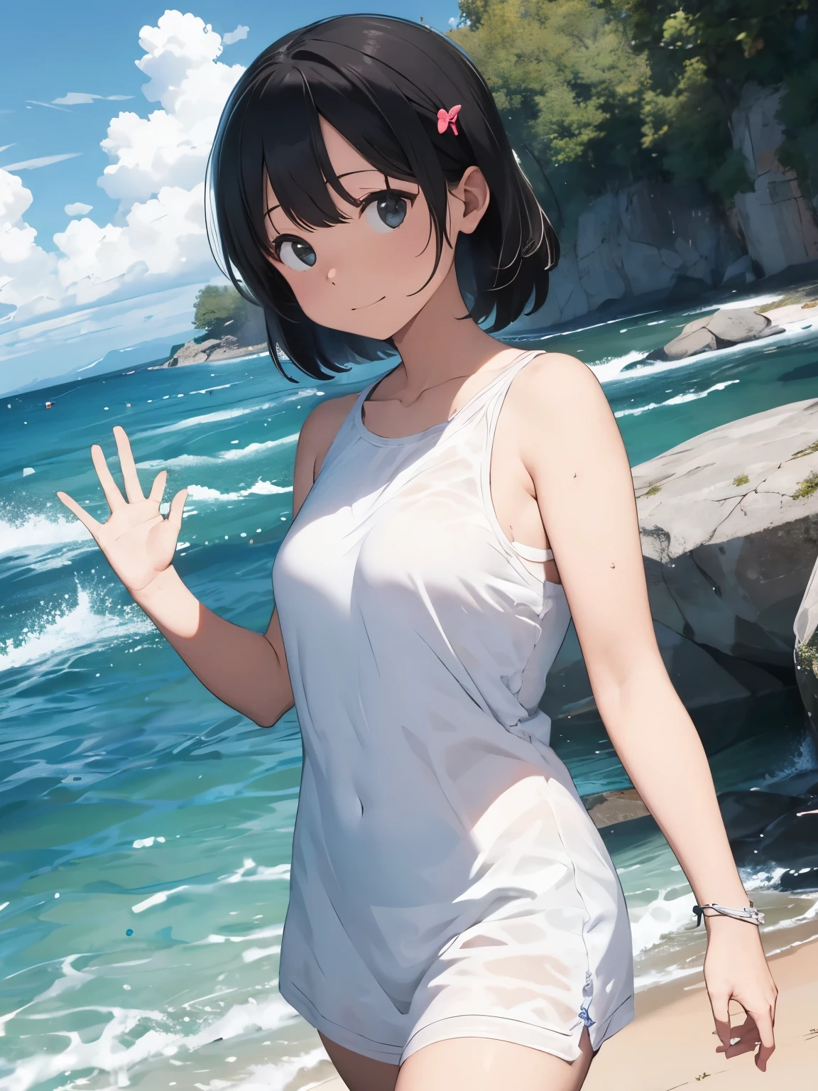 wave her hand