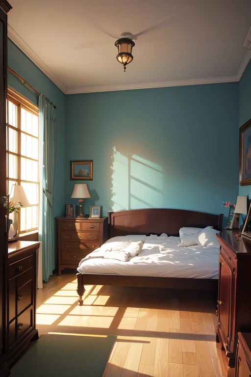 (best quality,4k,8k,highres,masterpiece:1.2),ultra-detailed,(realistic,photorealistic,photo-realistic:1.37),a room with a bed,a sofa,a TV and a chair, personal room background, anime background art, indoor background art, bedroom background, interior of the room, background art, a room, room painting, the entire room, spacious room, RPG-style bedroom, anime background, dim bedroom lighting, luxurious environment, anime movie background, indoor room