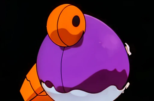 longhair orange housecat with a white chin wearing a purple wizard hat with white stars on it. Holding a bowl of yellow/brown soup. drawn in the style of a physic type pokemon.
