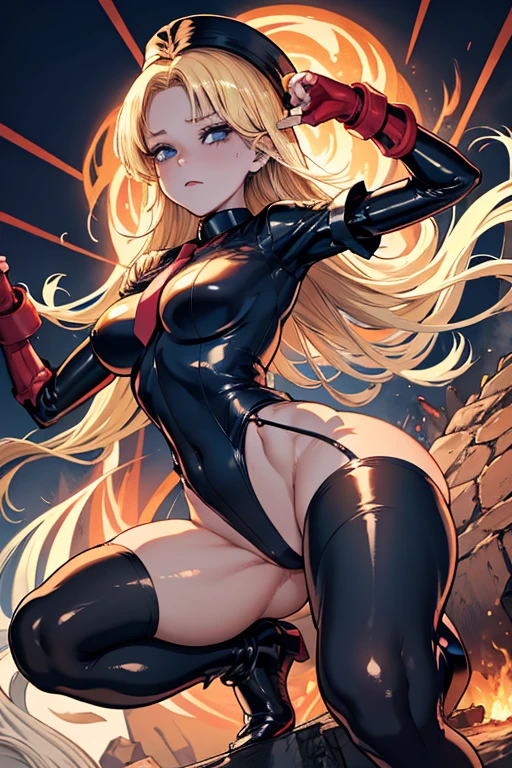 ultra-detailed, Explicit, Beautiful body, Beautiful Nose, Beautiful character design, perfect eyes, perfect face, ultra highres, 4K, beautiful legs, perfect legs, Nice hands, Perfect hand, Masterpiece, Best Quality, Highly detailed, illustration, absurdres, street fighter, doll suit, shadaloo doll, dollsuit, girls, multiple girls, expressionless, blank eyes, looking at viewer, red gloves, emotionless, black latex, corrution, mind control, female combatant, full body, hypnotized, unhappy trance, full body suit, ribbed bodysuit, obey, perfect female body, extremely glossy latex, hypnosis, hypnoLora, empty eyes, Mind control device, poses, brainwashed, submissive_pose, Slave, hat, necktie, standing, belt, latex, garter belt, thighhighs, Tomorrow's Nadja, ashita no nadja, nadja, Nadja applefield, blonde hair, blue eyes, long hair, dance, ballerina, black lipstick, black eyeliner, Nightmare Series by Junji Ito, by junji ito, body horror, gore, creepy, style, nightmare, disgusting, gloomy, rotten