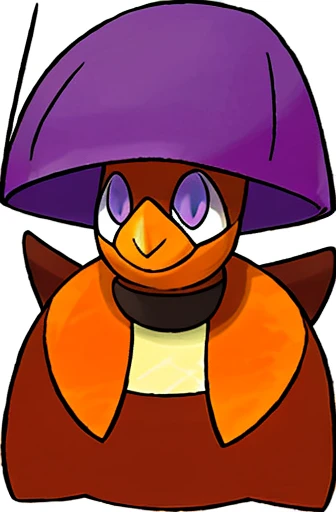 Orange cat. Long hair. white chin. purple wizard hat with stars. Bowl of soup. drawn in the style of a psychic type Pokémon.