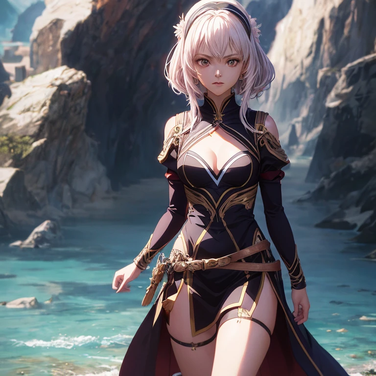 anime com cabelo branco e vestido preto segurando uma varinha, cushart krenz arte chave feminina, Artgerm extremamente detalhado, arte de anime digital detalhada, arte de fantasia de anime, 2. 5 d cgi arte de fantasia de anime, 8k arte detalhada de alta qualidade, anime fantasy illustration, Melhor Anime 4K Konachan Wallpaper, Artgerm em ArtStation Pixiv