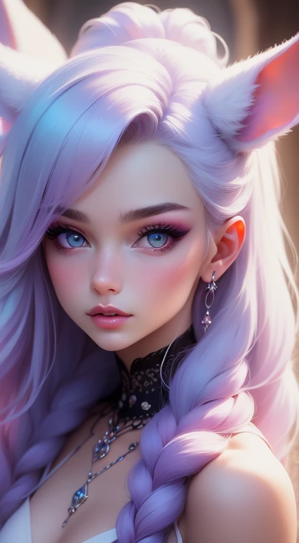 {-erro_de_anatomia:1.0} There is a white unicorn girl, blue mane and long mane, white unicorn, unicorn, unicorn horns, A unicorn, celestia, Nine stories, blue unicorn, soft dreamy, cinematic light《fangs》Unicorn in, mythological creatures, a mythical creature, Pokémon illustration, unicorns, a glaceon princess, Auroracore, ghostly iridescent, image good for rendering, unicorn girl, close up the face, portrait.