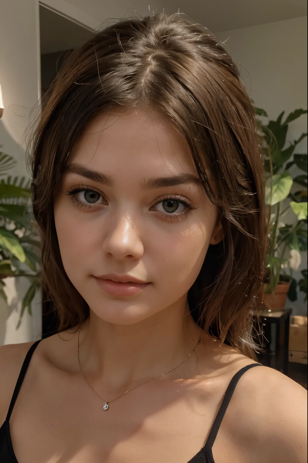 Bou lisse and others are a beautiful girl with white skin, big hazel eyes, and short black hair