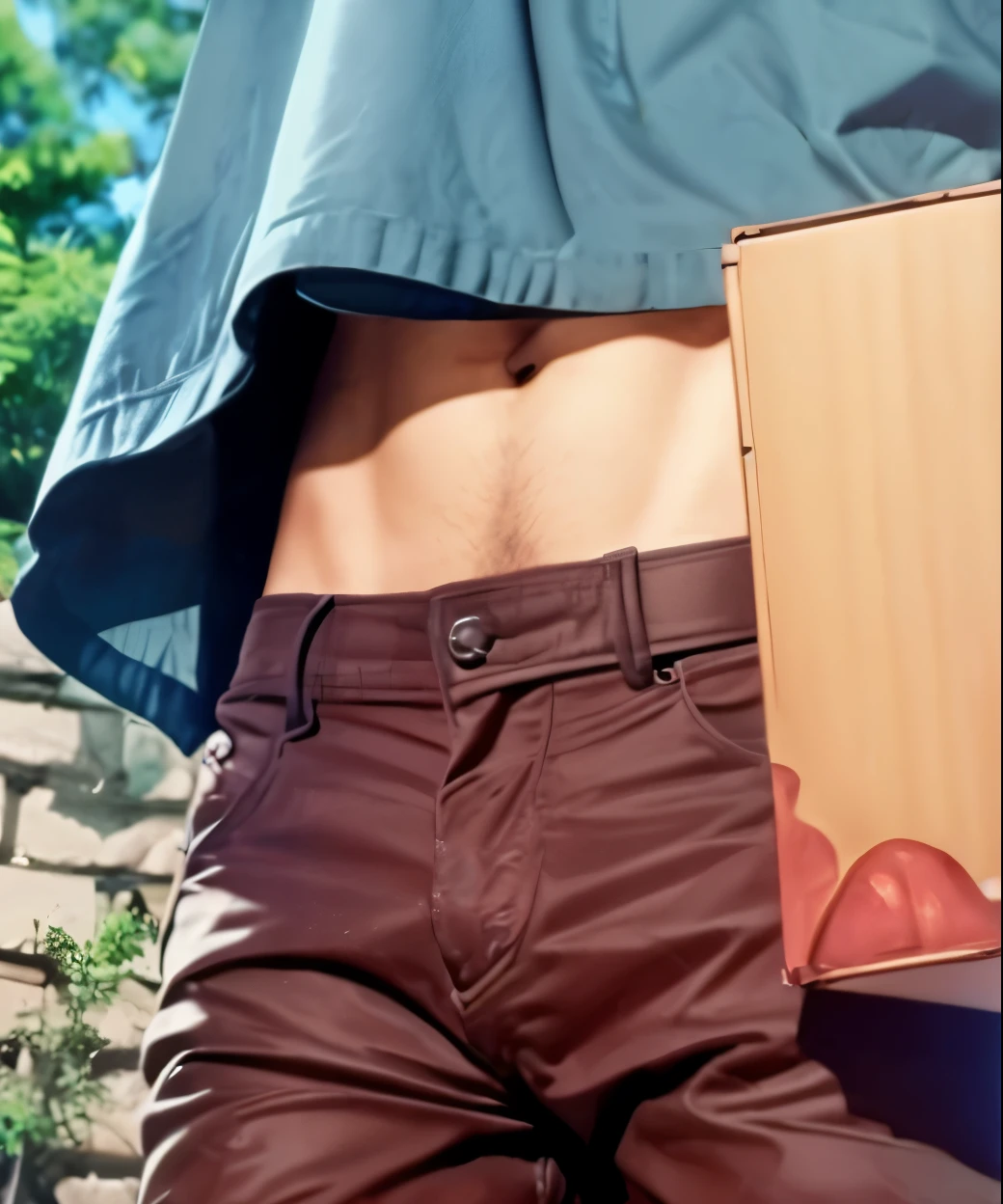Boy stomach hair line