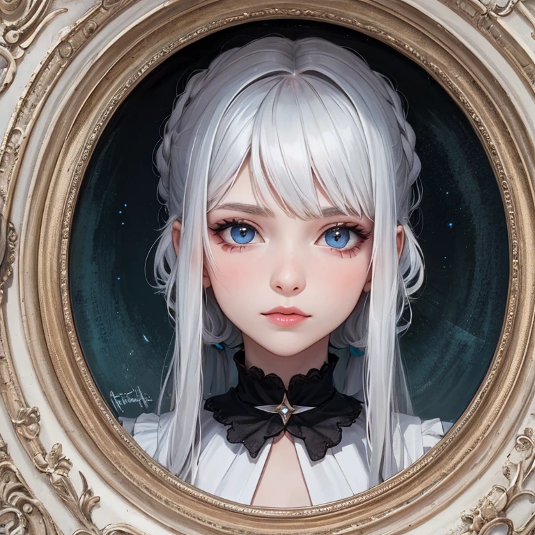 ((best quality)), ((master part)), (circunstanciado), draincore art, white hair