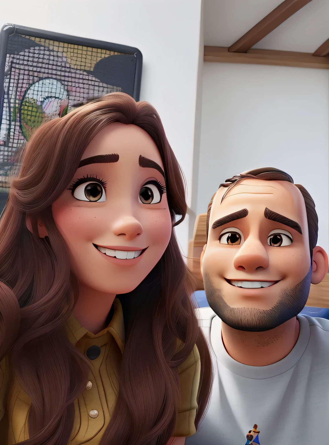 A man and a woman who are Disney-style lovers listen, alta qualidade, melhor qualidade