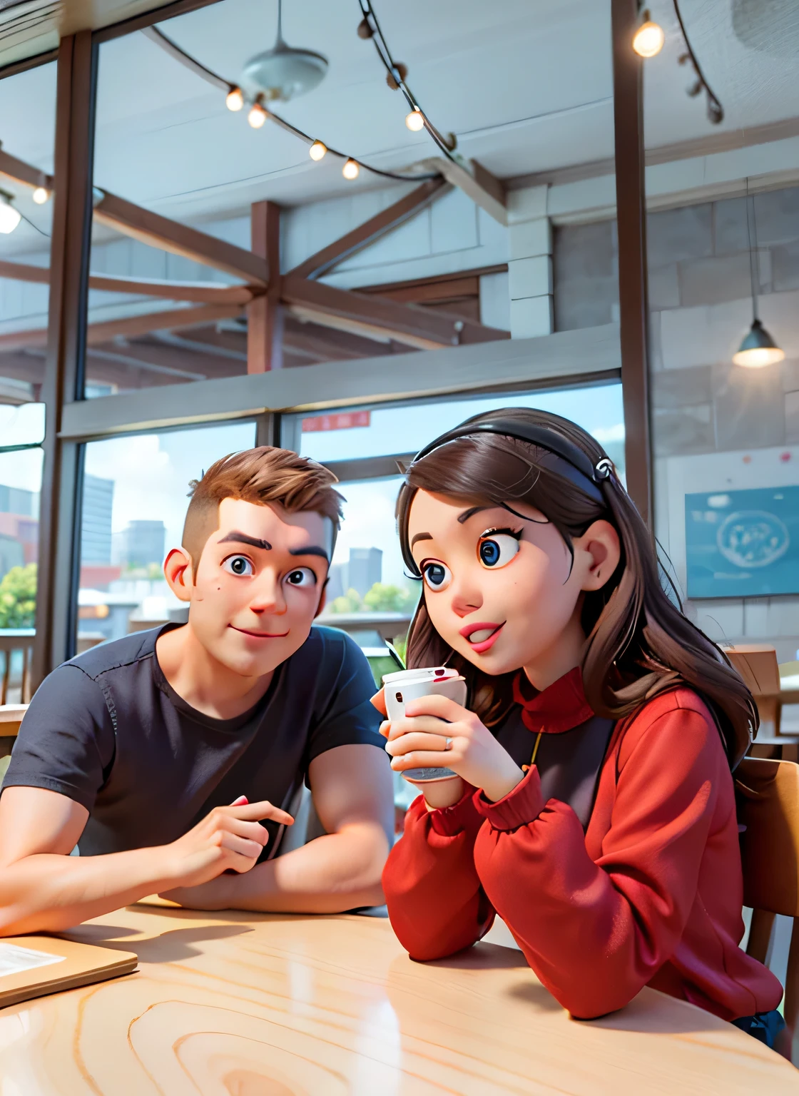 there are two people sitting at a table with a glass wall, taken on go pro hero8, shot on nikon z9, shot on gopro9, taken with sony alpha 9, shot with iphone 1 0, lovely couple, with apple, ruan jia and brom, shot with sigma f / 4. 2, shot with sigma f/ 4.2